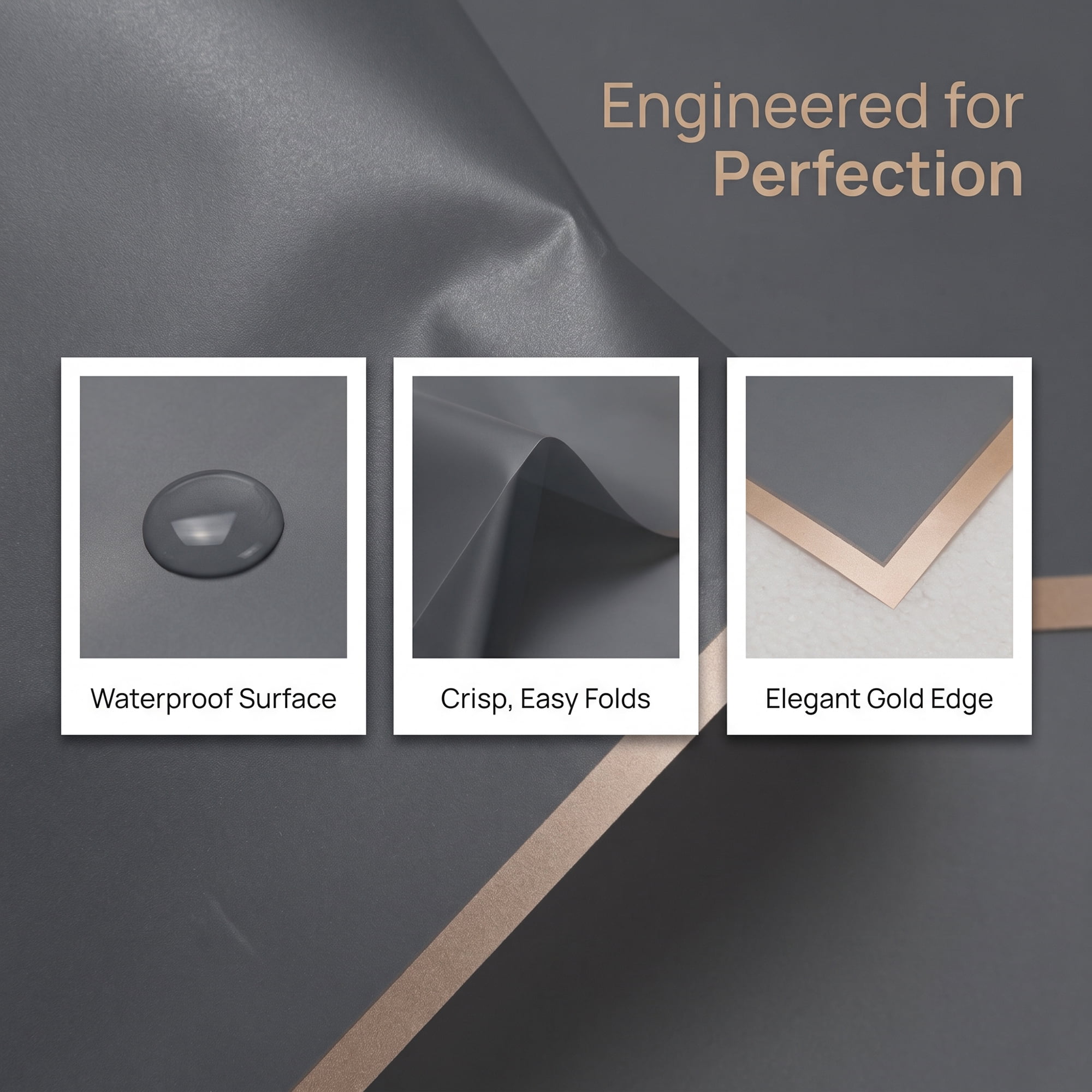 Unique Bargains 20Pcs Waterproof Luxury Matte Gift Wrapping Paper Sheets Gray 22" x 22"