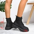 thumbnail image 6 of Dakaela Women's Combat Boots Lace up Chelsea Platform Ankle Booties Waterproof Winter Hiking Work Shoes, 6 of 8