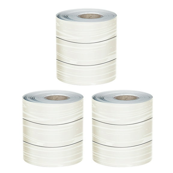 Carson Dellosa Education White Wood Grain Rolled Straight Borders, 65 Feet Per Roll, Pack of 3
