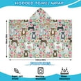 thumbnail image 2 of Cute Pitbull Terriers Dog and Flower Hooded Bath Towel，60"x35" for Ages 3 To 12 Kids, Quick Dry Lightweight Soft Microfiber Hood Beach Towel Cover Up for Kids, 2 of 7