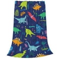 thumbnail image 2 of Honeii Dinosaurs Print Fleece Blanket - Throw Blanket for Bed, Sofa, Couch, Camping, and Travel , Microplush Ultra Soft Warm Blanket-80"x60", 2 of 7