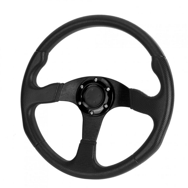 Drifting Steering Wheel, 14in Steering Wheel Decoration Comfortable PU Aluminum Alloy Rustproof For Car Modification Black,Blue,Red