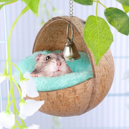 Soimiss Coconut Hanging Hamster Bed Multi Bamboo Wooden Resting 1Pack for Pet Care