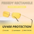 thumbnail image 6 of FEISEDY Retro Small Narrow Rimless Sunglasses Clear Eyewear Vintage Rectangle Sunglasses for Women Men B2643, 6 of 12