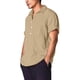 thumbnail image 3 of Camisas De Franela Para Hombre Camisa holgada de talla grande informal sólida de lino y algodón para hombre, camisa de manga corta con cuello vuelto para hombre (Khaki, 3XL), 3 of 6
