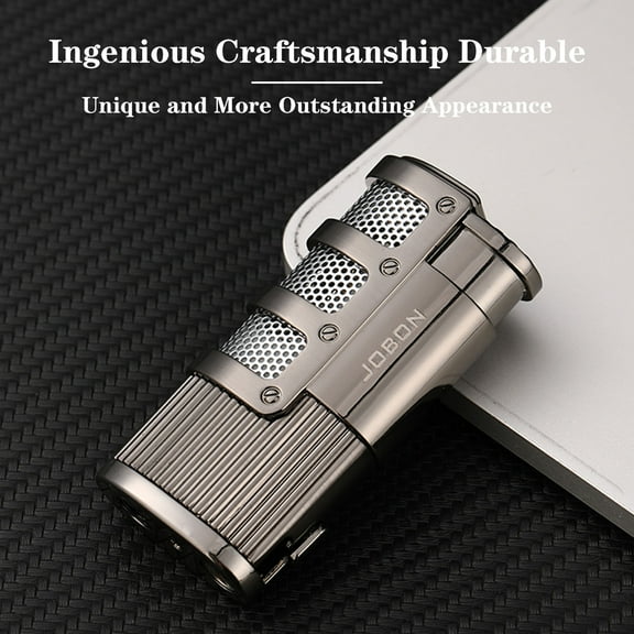 Triple Jet Flame Torch Windproof Lighter with Punch Cutter Tool