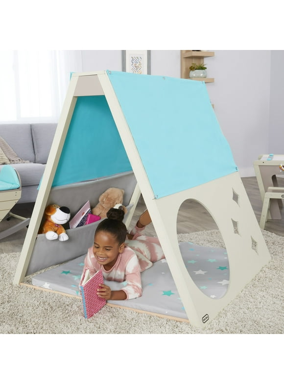 Little Tikes Starry Night Wooden Reading Nook, Kids Furniture w/ Starlight Projector, Book Storage, Play Space, Kids Who Love to Read Ages 3-8