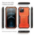 thumbnail image 2 of ExoGuard For iPhone 12/iPhone 12 Pro Case, Phone Case with Screen Protector and Kickstand (Orange), 2 of 7