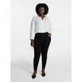 thumbnail image 2 of Terra & Sky Women's Plus Size Button Blouse with 3/4-Length Sleeves, Sizes 0X-5X, 2 of 5