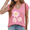 Rose Red, variant on Women Sleeveless V-Neck Top Abstract Yellow Triangle Graphic Modern Summer Tee