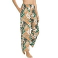 thumbnail image 2 of Uemuo Tropical Leaves Flower Pattern Women's Wide Leg Palazzo Lounge Pants with Pockets Light Weight Loose Comfy Casual Pajama Pants-X-Large, 2 of 9