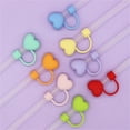 thumbnail image 4 of 10mm Large Calibers Straw Cap Soft Rubber Heart-shaped Straw Stopper Monochromes Cute And Compact Straw Cover, 4 of 4