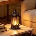 thumbnail image 2 of Vintage Hexagonal LED Flameless Candle Lantern, Hanging Mini Decorative Lantern With Flickering Light For Table Mantel Patio Indoor Outdoor Wedding Christmas Halloween Farmhouse Rustic Home Decor, 2 of 7