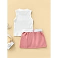 thumbnail image 3 of Kids Girl Summer Skirt Outfit Sleeveless Tank Tops and Casual Pocket Mini Skirt and Fanny Pack Set, 3 of 6