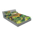 thumbnail image 2 of Ambesonne Japanese Fitted Sheet & Pillow Sham Set, Garden with Old Bridge, Queen, Green Orange, 2 of 2