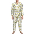 thumbnail image 3 of Fotbe Lavender Flowers Pattern Long Sleeve Pajama Set for Men,Sleepwear Set,2-piece Loungewear Set,Soft PJs Comfy Nightwear with Pockets-Medium, 3 of 7
