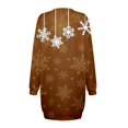 thumbnail image 5 of Fiaer Christmas Snowflake Long Sleeve Dress for Women Sweatshirt Dress Fall Fashion Outfits Casual Mini Dress Brown M, 5 of 5