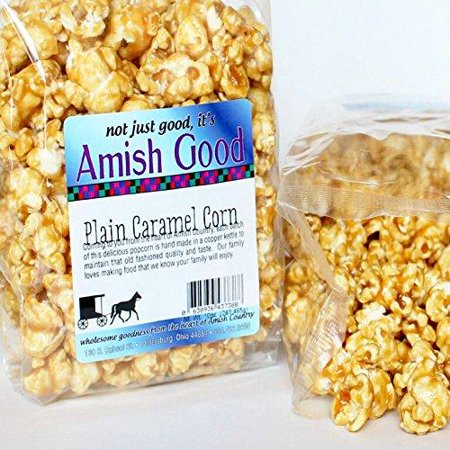 Amish Good Premium Caramel Popcorn Hand Stirred in Copper Kettle Real Butter and Coconut Oil Makes Better Caramel Corn 10 Ounce Bag (Best Oil For Popcorn Kettle)