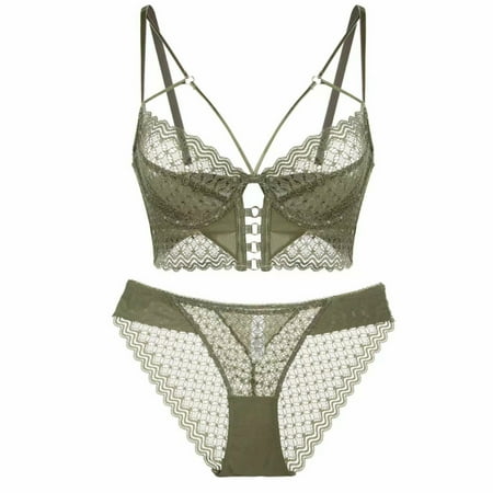 New French Style Lace Sexy Lingerie Women s Ultra-Thin Big Chest Small Breast Holding Push up See-through Bra Set Summer