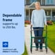 thumbnail image 2 of Andador con ruedas Medline de aluminio con asiento, color verde, capacidad de peso de 113 kg, ligero, ruedas de 15 cm, plegable, asas ajustables, ideal para personas mayores., 2 of 5
