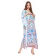 thumbnail image 2 of Robe Kaftan Longue Décontractée Ample à Manches Kimono pour Femmes Grande Taille, Tenue de Villégiature, Robe de Soirée, Fête, Été, Plage, Couvre-Maillot, 2 of 6