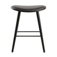 thumbnail image 5 of Saddle 26" Contemporary Counter Stool in Black Wood and Grey Faux Leather with Black Metal by LumiSource - Set of 2, 5 of 5