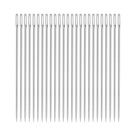 Uxcell 25 pack Hand Sewing Needles, 1.97 inch Length Large Eye Stitching Needles Metal Sewing Needle Easy to Thread
