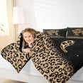thumbnail image 3 of Erosebridal Chic Cheetah Print Bedding Comforter Set, Personalized Initial R Queen Bedding Sets, Black Brown, Black Reversible 7-Piece, 3 of 6