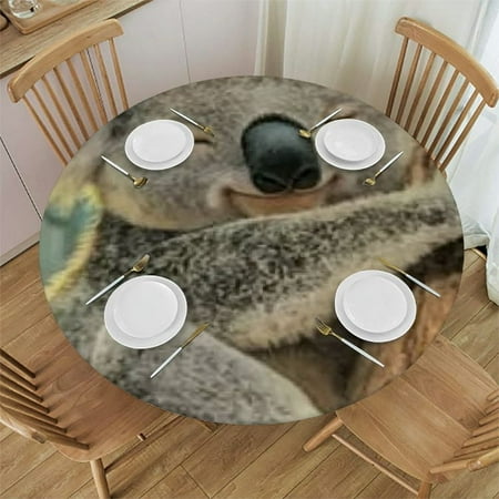 

Autua Koala Bear Tree Branch Leaves Round Tablecloth 100% Polyester Stain-Resistant Washable for Indoor Outdoor Restaurants Weddings Parties Kitchen Decor 54 -58