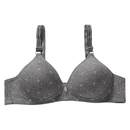 Yyeselk Daily Bra for Women No Underwire Breathable Full Coverage T-Shirt Bras Adjustable Strap Soft Comfort Push Up Everyday Bras Dark Gray XXL