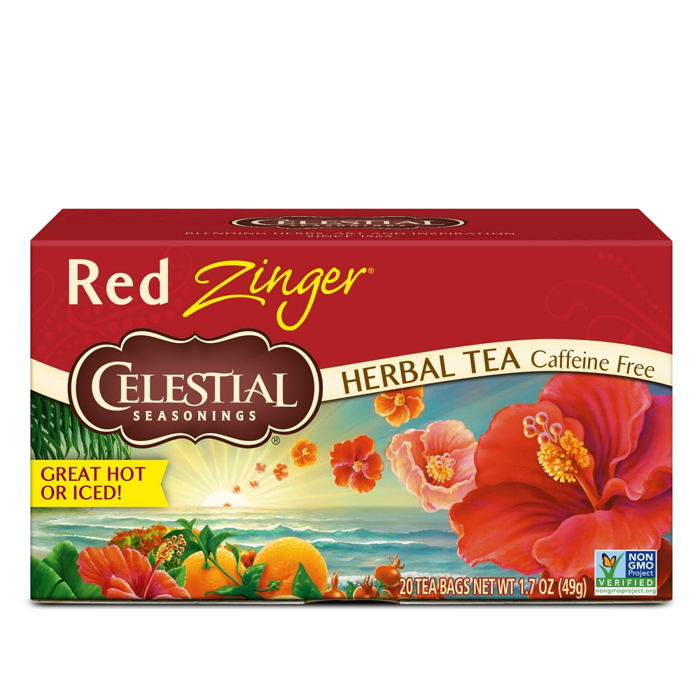 Celestial Seasonings Red Zinger Herbal Tea, 20 Count Box
