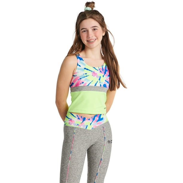 Justice Girls JSport Blocked Longline Active Sports Bra, Sizes XSXXL