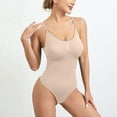 thumbnail image 7 of Gmluru Womens' Seamless Shapewear Sexy Tight Fitting Casual Solid Yoga Jumpsuit Shorts Corset Khaki Bodysuit S-3XL, 7 of 7