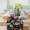 thumbnail image 3 of Boho Floral Kitchen Table Runner for Farmhouse Party Holiday Dinnner,Black Leaf Forest Abstract Pattern Table Runner Dresser Scarves Dining Table Decor, Washable Coffee Table Runners 13x72 inch, 3 of 5