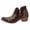 Coffee, variant on Womens Wide Calf Cowboy Boots, Western Cowgirl Mid Calf with Gold Embroidery, Chunky Heel Zip Up Pointed Toe Boots