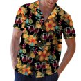 thumbnail image 1 of Camisa de manga corta con solapa y estampado hawaiano para hombre Pompotops  oipoqjl24910, 1 of 6