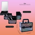 thumbnail image 3 of Lightweight Cosmetic Box Makeup Train Case Lockable Makeup Case Organizer 2 Trays Makeup Storage with Mirror Locking for Portable Makeup Storage Box, 3 of 8