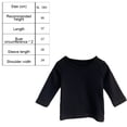 thumbnail image 2 of Laklulu Camiseta de Manga Larga para niños Camiseta de algodón con Cuello Redondo para niños Camisa de Fondo sólido（Negro）,90cm, 2 of 5