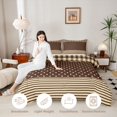 thumbnail image 3 of Manfei Vintage Plaid Queen Comforter Set,Cute Polka Dot Comforter Sets Queen,Brown Yellow,Black Reversible,3pcs,1 Comforter and 2 Pillowcases,3pcs,1 Comforter and 2 Pillowcases, 3 of 7