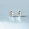 thumbnail image 3 of Diamond Stud Earring | 6 Carat IGI Certified Oval Shape Lab Grown Diamond Stud | 14K in White Gold | Solice Lab Diamond Halo Stud Earrings | Prong Setting | FG-VS1-VS2 Quality | Friendly Diamonds, 3 of 5