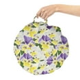 thumbnail image 2 of Spring Round Floor Cushion with Handle, Pansy Flowers Shabby Bouquets Perennial Garden Flora Mothers Day Motif, Pillow for Living Room & Dorms, 18" Round, Green Violet and Yellow, by Ambesonne, 2 of 4