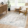 thumbnail image 5 of Hauteloom Pakil Living Room, Bedroom Machine Washable Area Rug - Farmhouse - Blue, Dark Red, Cream - 7'10" x 10', 5 of 9