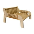 thumbnail image 4 of Cama para Gatos Cama Rascador de Madera Tumbona Y Sofá para Animales Diseño Elevado Que Promueve Un Descanso Cómodo Adecuado para El Bienestar de Su Tejido de ratán, 4 of 10