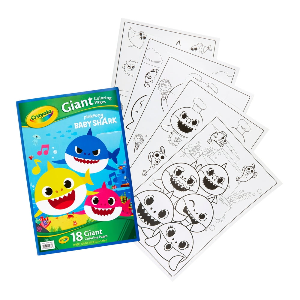 Crayola Baby Shark Giant Coloring Pages - Walmart.com - Walmart.com
