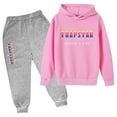 thumbnail image 2 of Trapstar Ensembles de Chandails à Capuchon pour Enfants Manches Longues Chandails Graphiques pour Garçons Filles Chandails Amples de Rue Trapstar Chandails + Pantalons de Survêtement Ensemble de 2 Chandails Classiques (Rose Clair, 140), 2 of 4