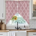 thumbnail image 2 of Pink Plaid Swag Valances for Windows 2 Pack Retro Country Moroccan National Geometrical Plaid Swag Kitchen Curtains 45 Inches Long Rod Pocket Short Window Treatment for Kitchen Bathroom 36"x45", 2 of 9