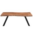 thumbnail image 3 of Table de salon rustique industrielle en bois massif, naturel, 3 of 7