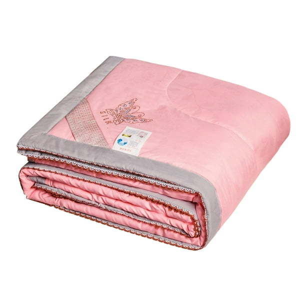 Matsuzay Colcha de aire acondicionado de verano, colcha lavable de repuesto, manta de seda refrescante de Color sólido para viajes, Camping, 180*220cm Juegos de cama rosa gris Matsuzay HA071912-05