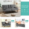 thumbnail image 6 of Walsunny 60' Convertible Loveseat Couch Small Folding Sofa Bed Removable Armrest, Modern Futon Recliner Sleeper with 2 Cup Holder Dark Gray, 6 of 7