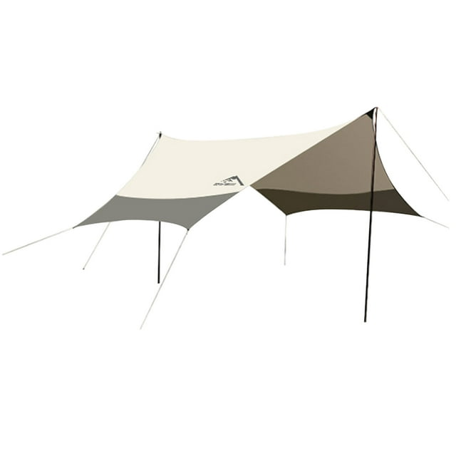 TFixol Extra-Large Outdoor Camping Canopy Tent with UV Protection, Windproof, Lightweight, Portable, Ivory White & Multi-Color, Medium Square Size